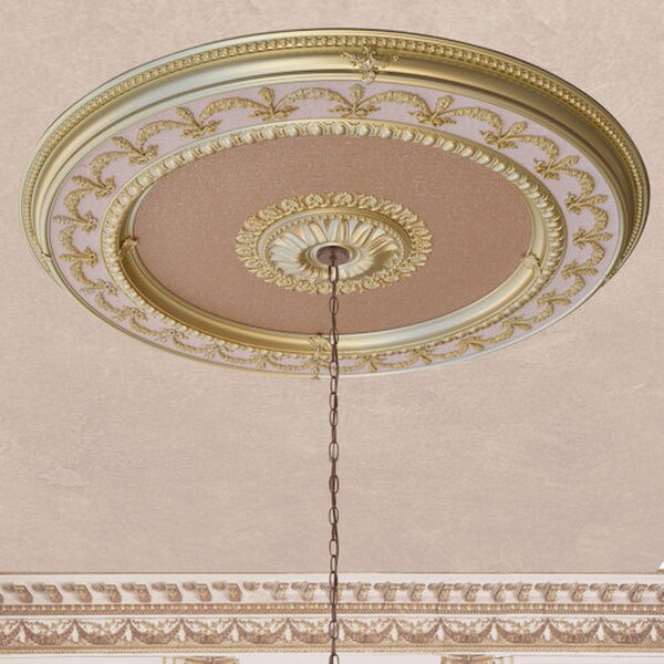 Decorative Plastics Rose Gold Round Chandelier Ceiling Medallion